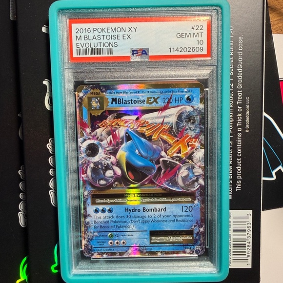 Pokemon Blastoise EX Card - Blue and Gold Holographic